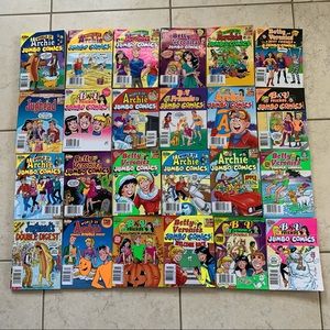 ARCHIE COMIC Books lot of 24 double digest and jumbo comic books Betty Veronica